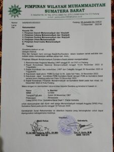 PW Muhammadiyah Sumbar merekomendasikan warga persyarikatan memilih Bachtul di Pileg 2024 mendatang. (IST)